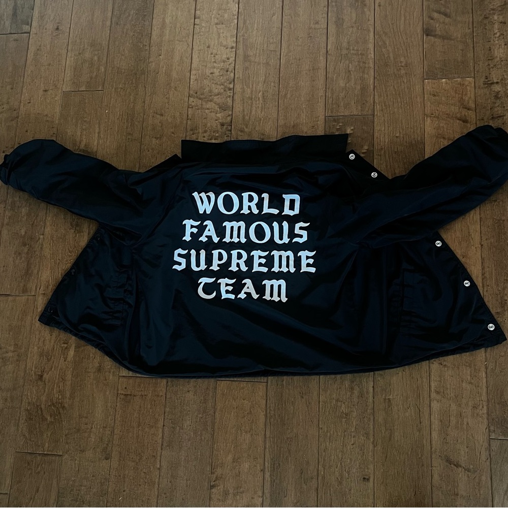 Supreme Coach Jacket with the “World Famous Supreme Team”